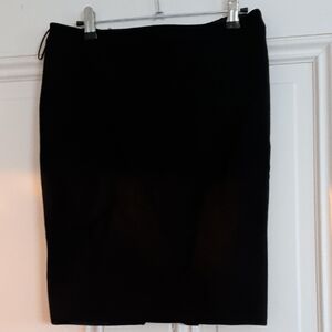 Givenchy Classic Black Thick Wool Blend Pencil Skirt With Back Zipper